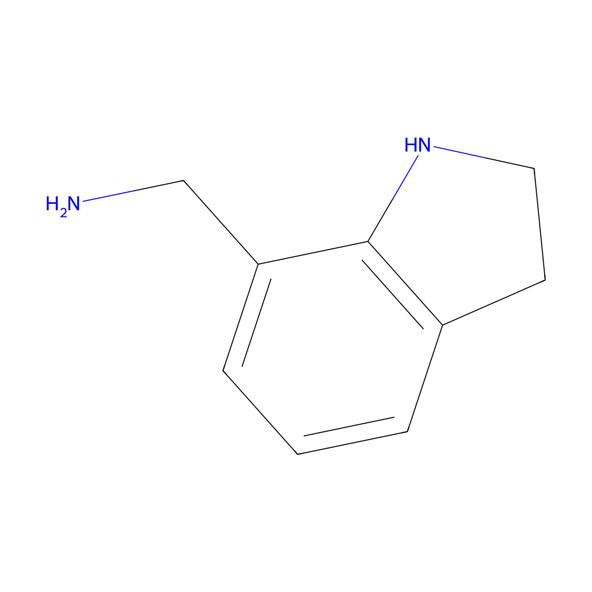 Indolin-7-ylmethanamine molecular structure, CAS 2580-93-0