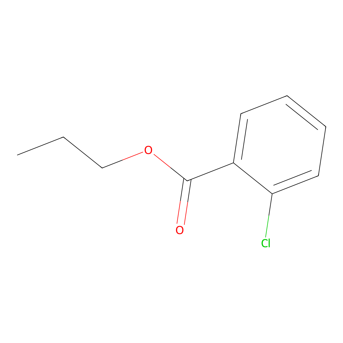 Propyl 2-chlorobenzoate molecular structure, CAS 25800-28-6