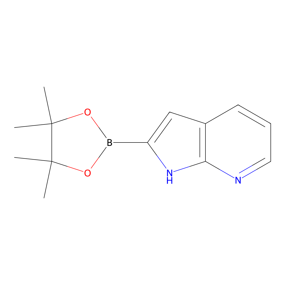2-(4,4,5,5-tetramethyl-1,3,2-dioxaborolan-2-yl)-1H-pyrrolo[2,3-b]pyridine molecular structure, CAS 2580027-30-9