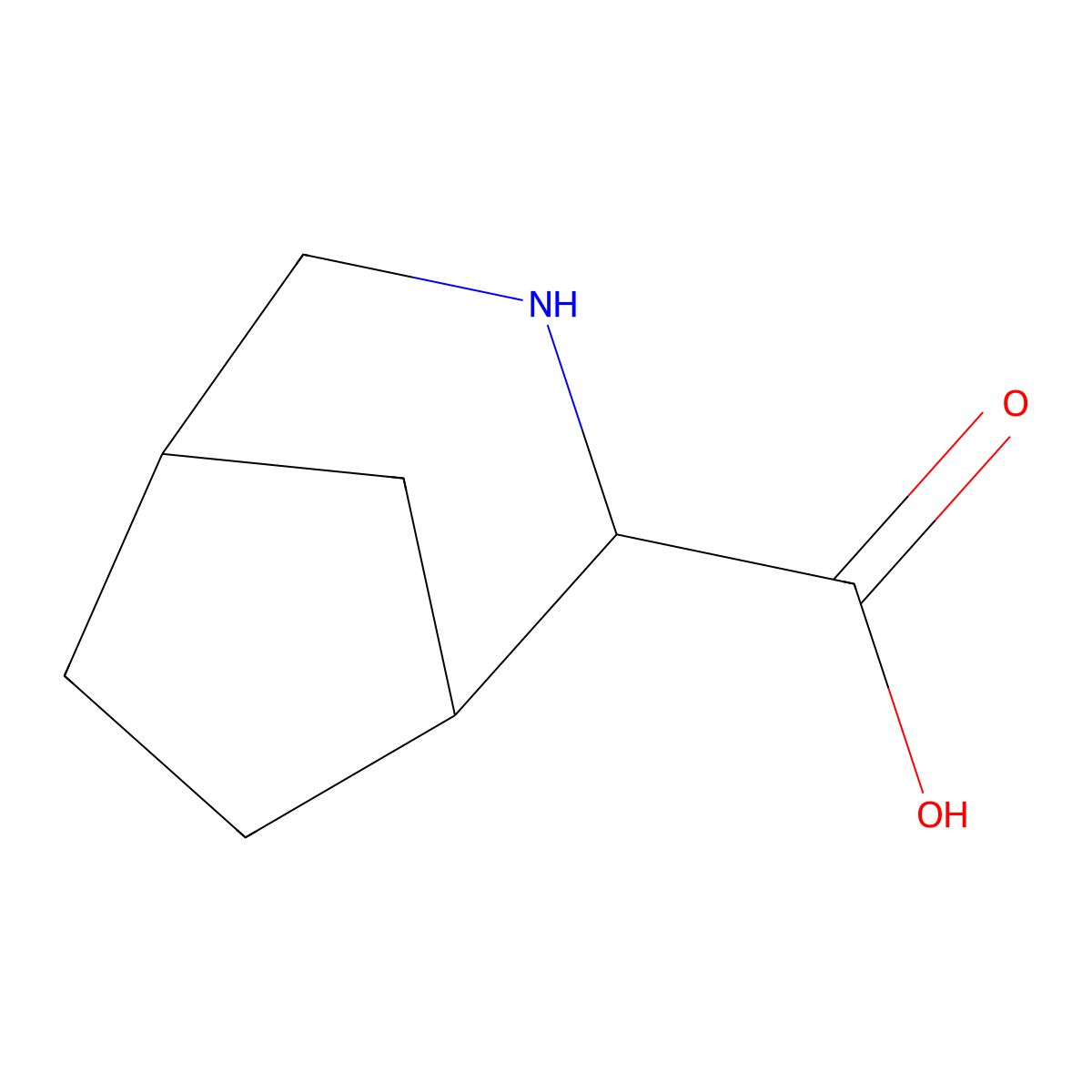 rac-(1R,2S,5S)-3-azabicyclo[3.2.1]octane-2-carboxylic acid molecular structure, CAS 2580089-90-1