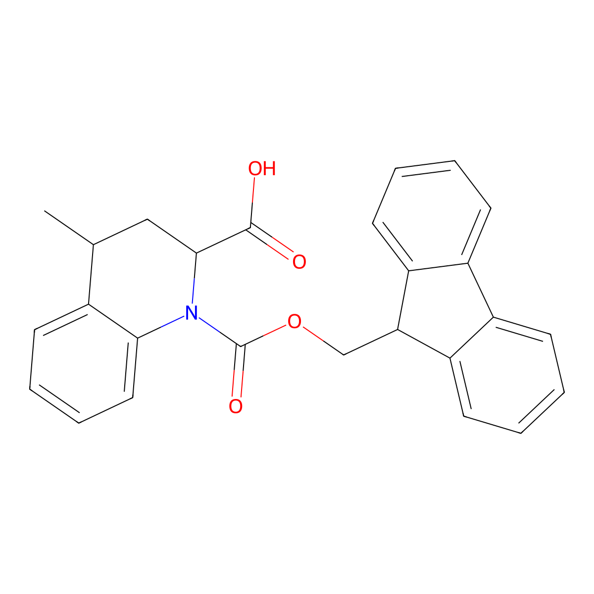rac-(2R,4R)-1-{[(9H-fluoren-9-yl)methoxy]carbonyl}-4-methyl-1,2,3,4-tetrahydroquinoline-2-carboxylic acid molecular structure, CAS 2580090-11-3