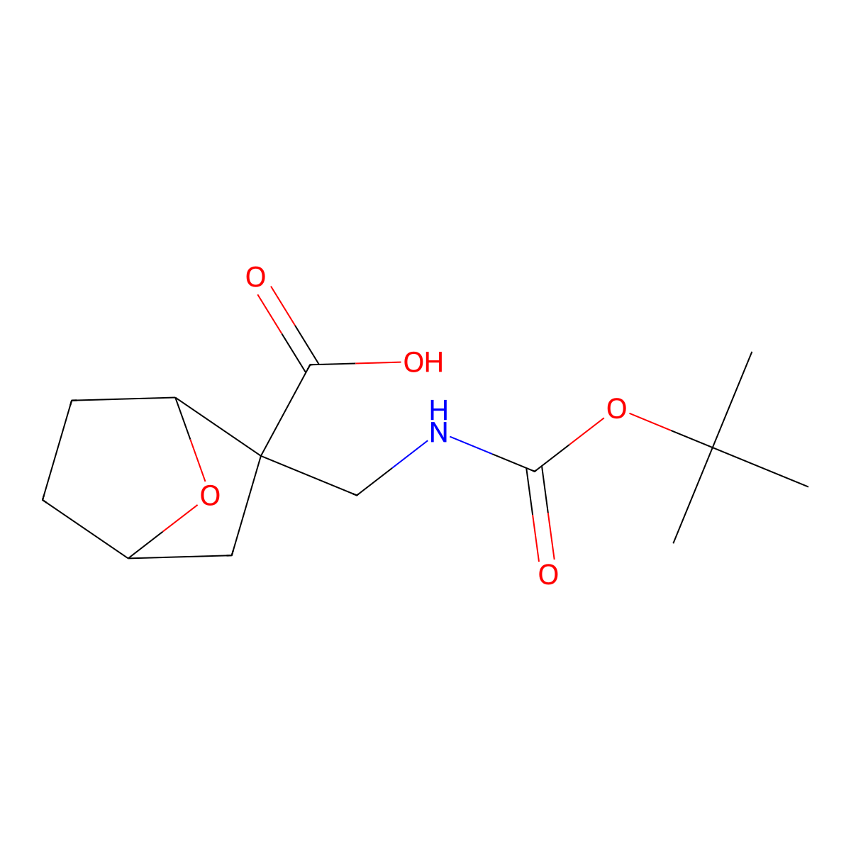 rac-(1R,2S,4S)-2-({[(tert-butoxy)carbonyl]amino}methyl)-7-oxabicyclo[2.2.1]heptane-2-carboxylic acid molecular structure, CAS 2580090-38-4