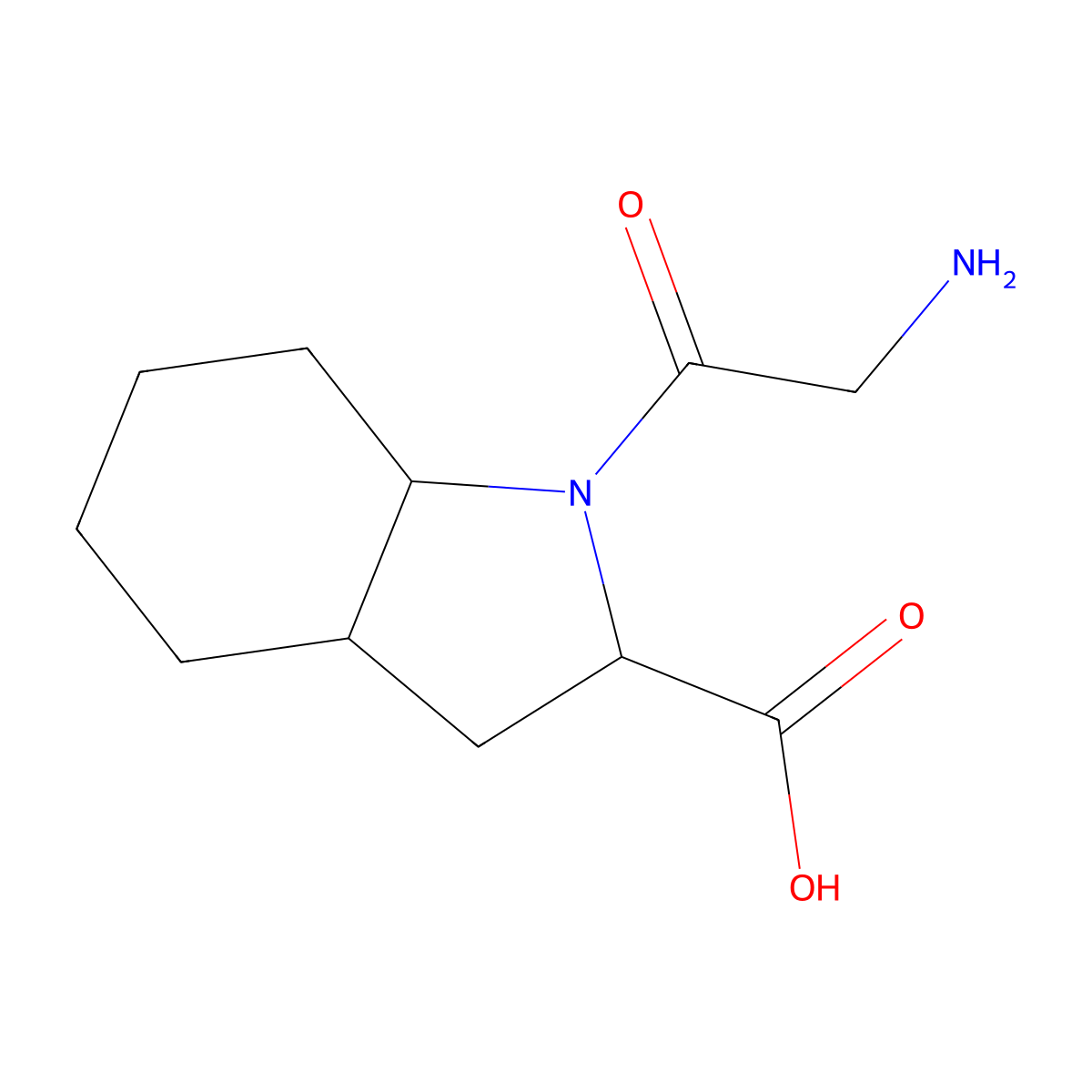 (2S,3aS,7aS)-1-(2-aminoacetyl)-octahydro-1H-indole-2-carboxylic acid molecular structure, CAS 2580090-39-5