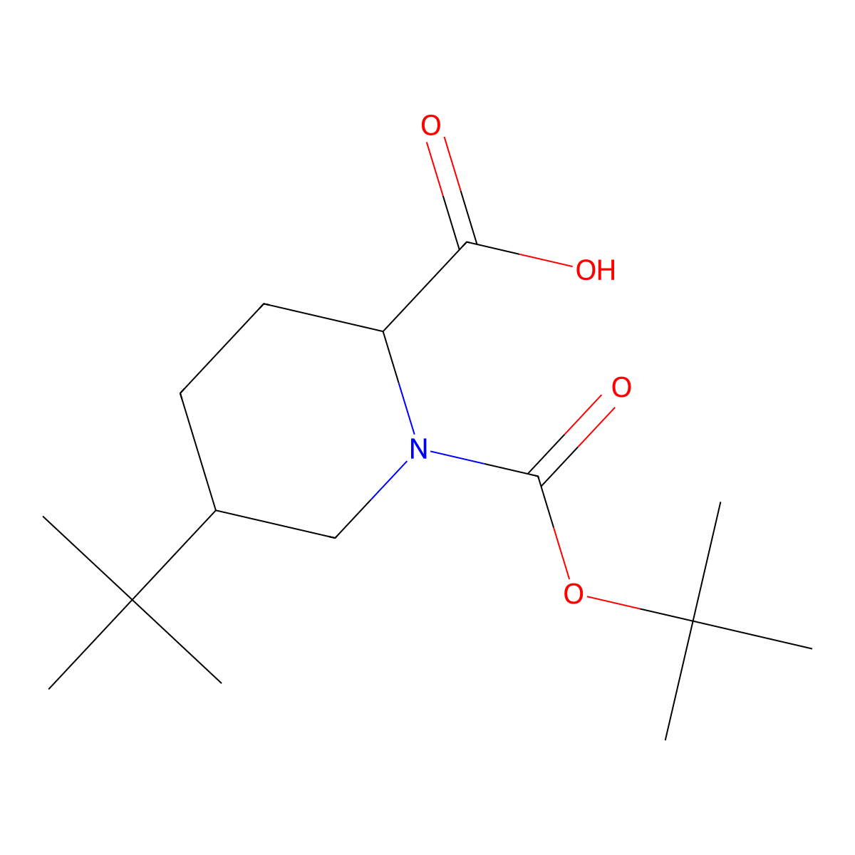 rac-(2R,5R)-1-[(tert-butoxy)carbonyl]-5-tert-butylpiperidine-2-carboxylic acid molecular structure, CAS 2580090-44-2
