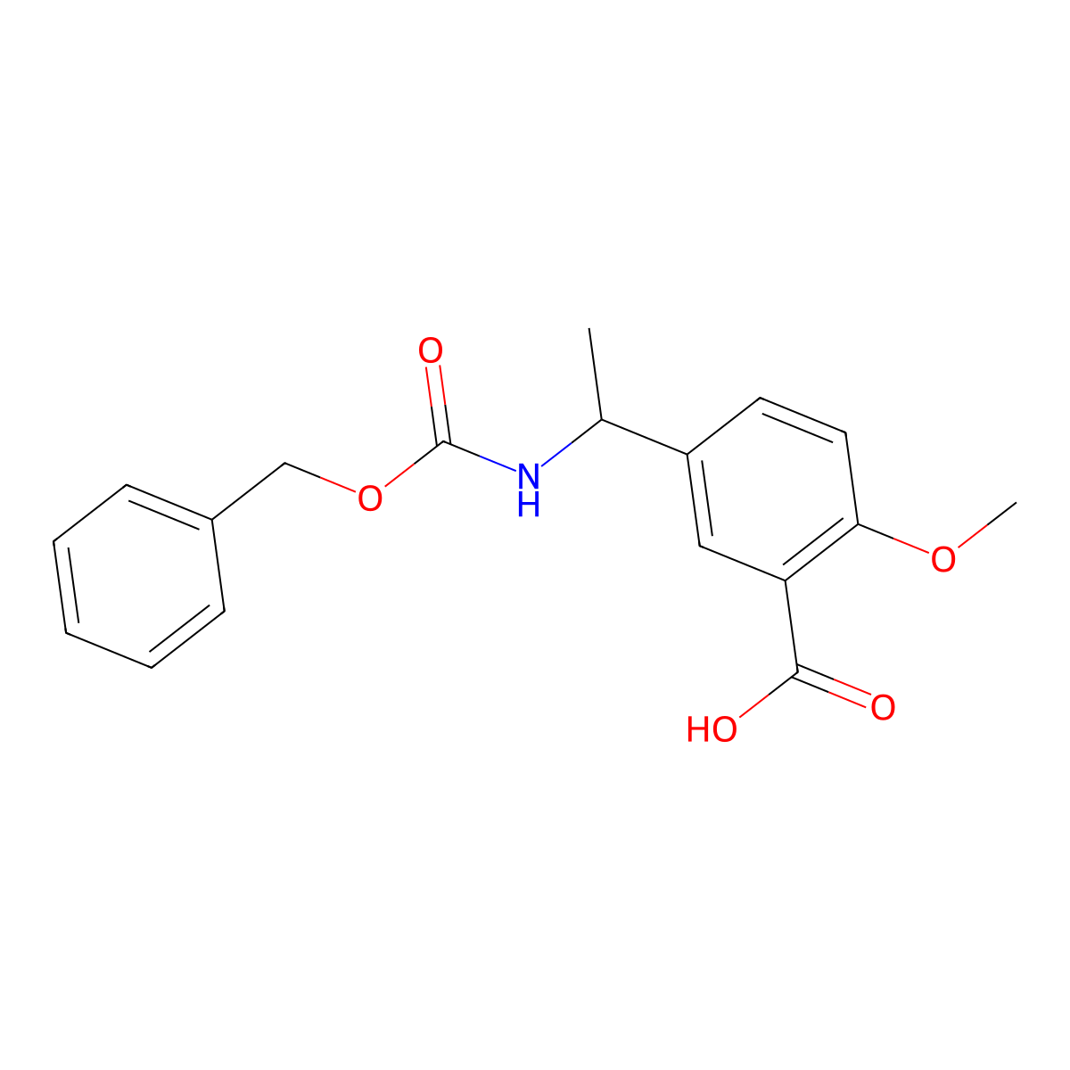 5-[(1S)-1-{[(benzyloxy)carbonyl]amino}ethyl]-2-methoxybenzoic acid molecular structure, CAS 2580090-49-7