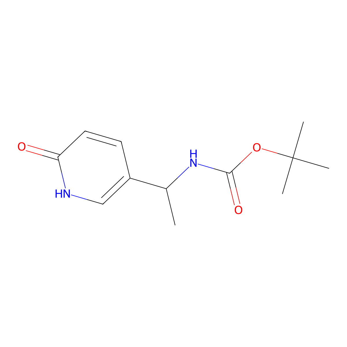 tert-butyl N-[(1R)-1-(6-hydroxypyridin-3-yl)ethyl]carbamate molecular structure, CAS 2580090-66-8