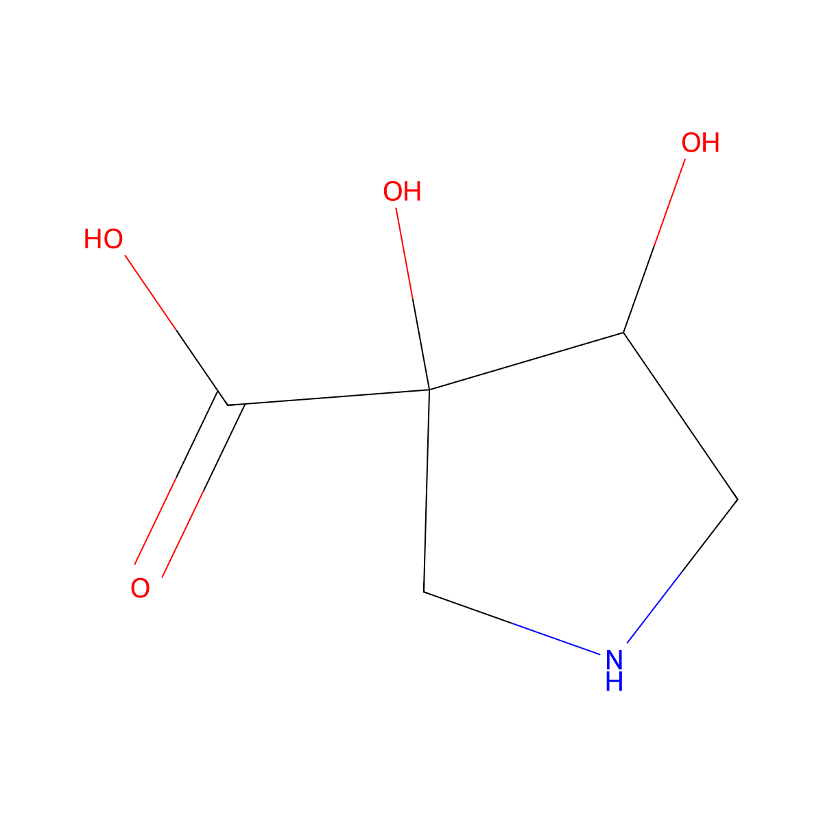 (3S,4R)-3,4-dihydroxypyrrolidine-3-carboxylic acid molecular structure, CAS 2580090-75-9