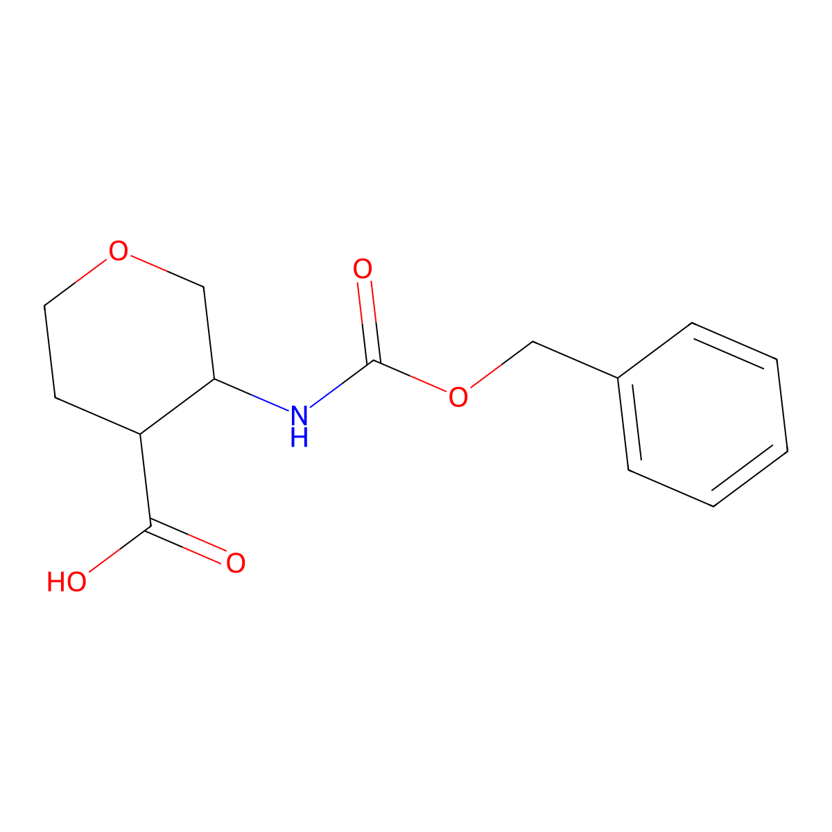 (3R,4R)-3-{[(benzyloxy)carbonyl]amino}oxane-4-carboxylic acid molecular structure, CAS 2580090-78-2