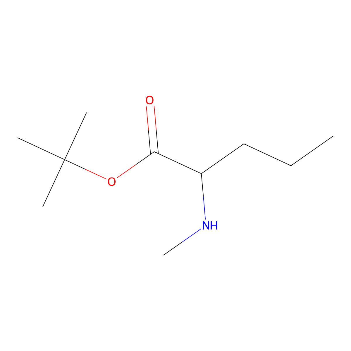 tert-butyl (2S)-2-(methylamino)pentanoate molecular structure, CAS 2580090-81-7