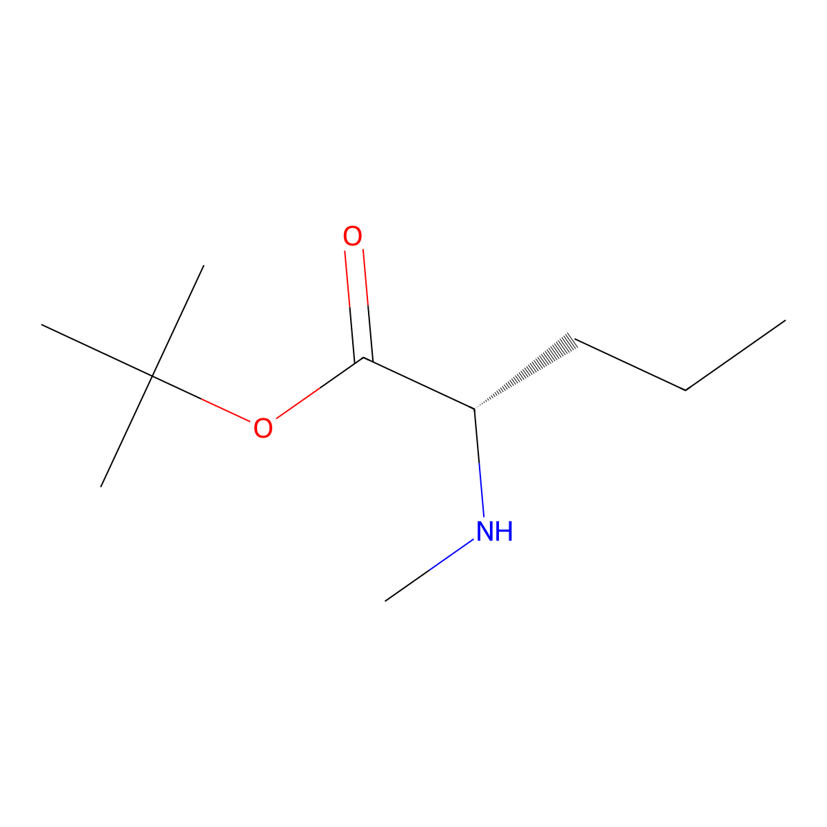 tert-butyl (2S)-2-(methylamino)pentanoate molecular structure, CAS 2580090-81-7