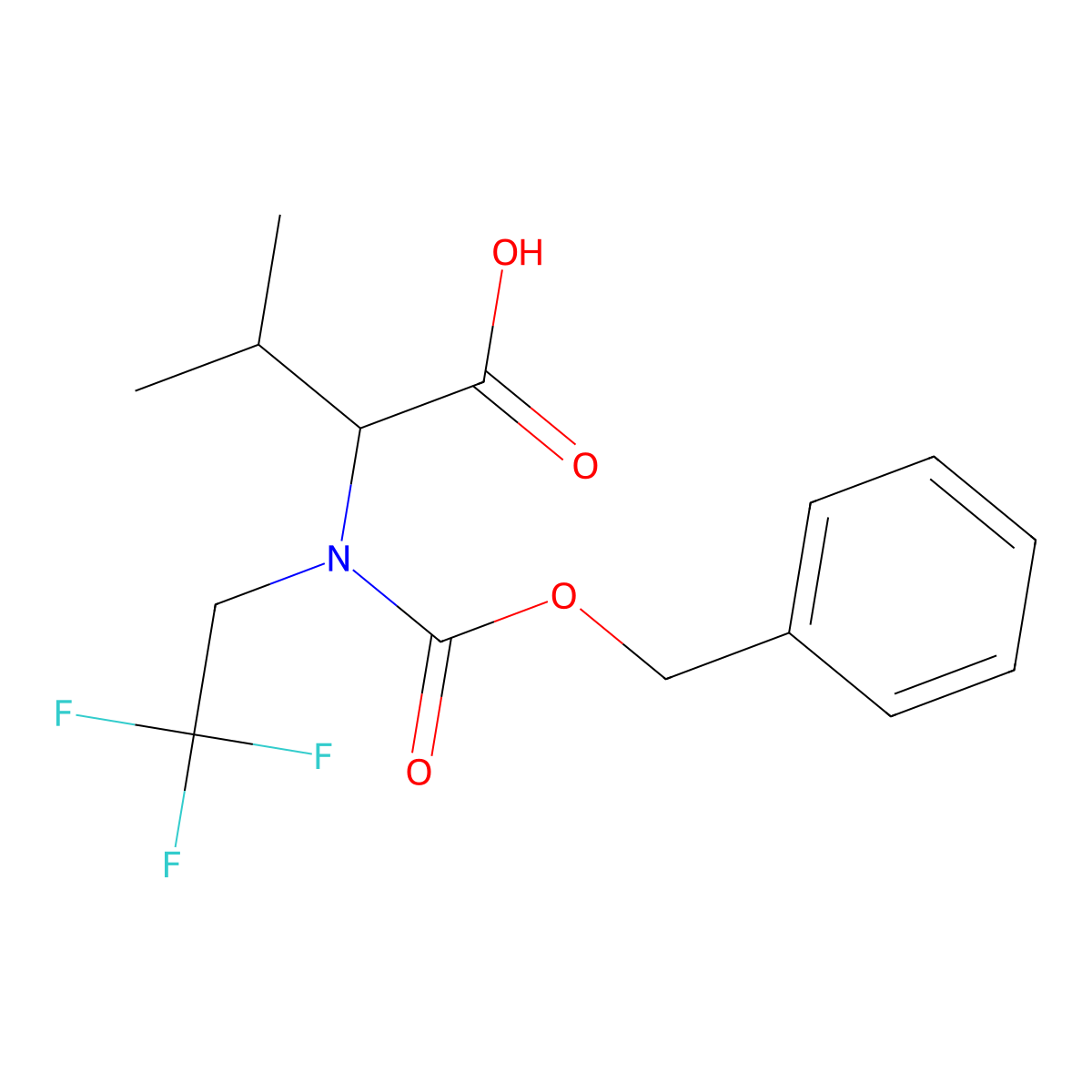 (2S)-2-{[(benzyloxy)carbonyl](2,2,2-trifluoroethyl)amino}-3-methylbutanoic acid molecular structure, CAS 2580090-83-9