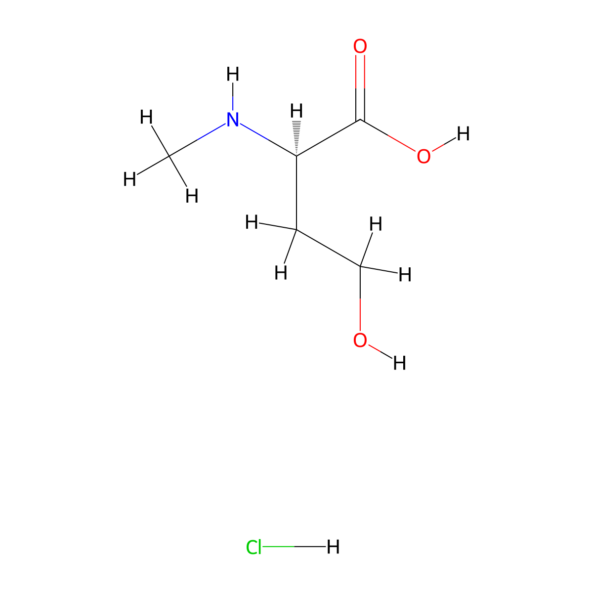 (2R)-4-hydroxy-2-(methylamino)butanoicacidhydrochloride molecular structure, CAS 2580090-86-2