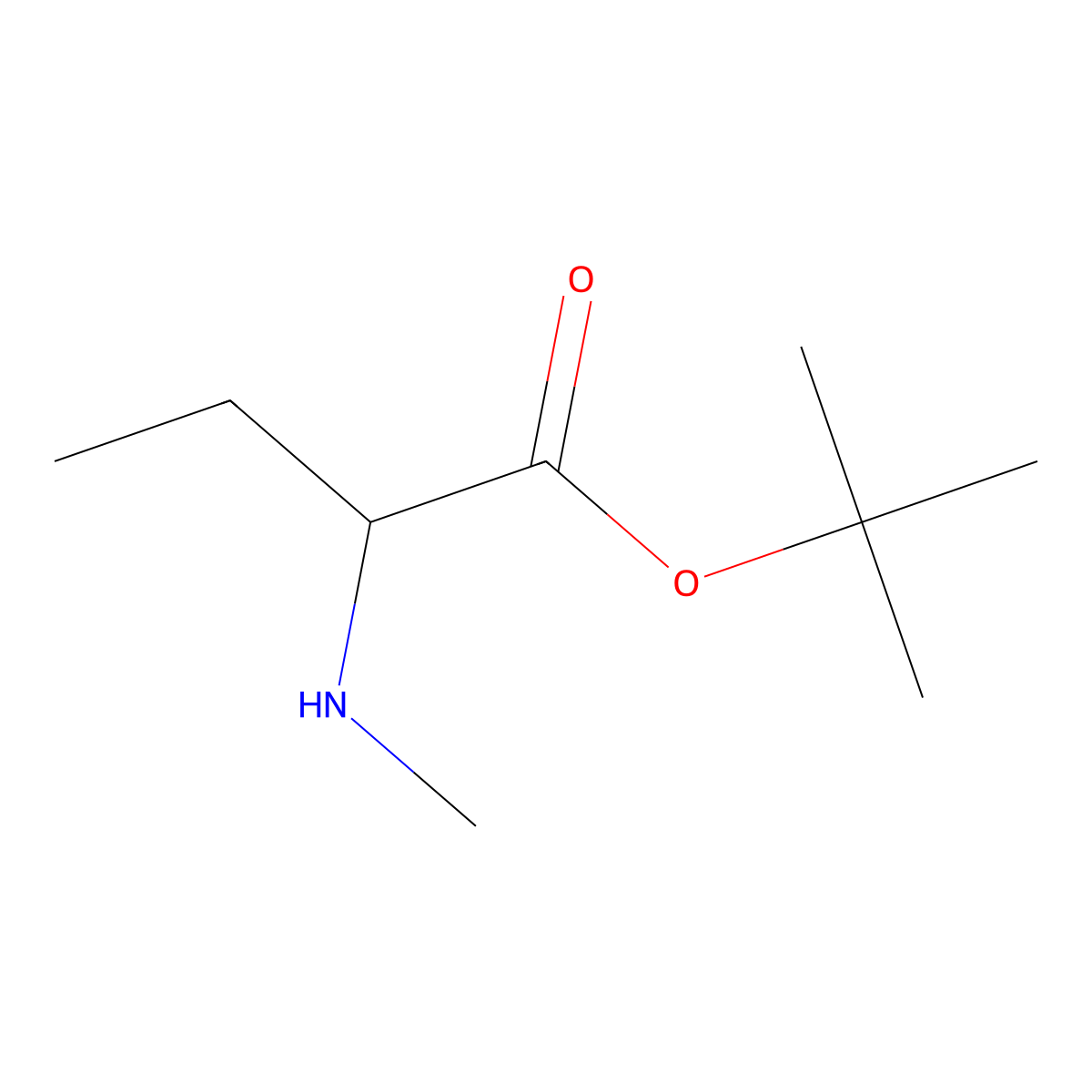 tert-butyl (2R)-2-(methylamino)butanoate molecular structure, CAS 2580090-88-4