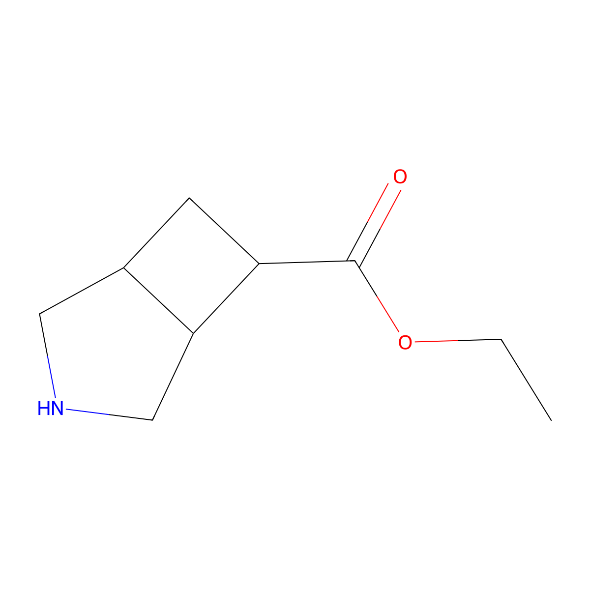 rac-ethyl (1R,5R,6R)-3-azabicyclo[3.2.0]heptane-6-carboxylate molecular structure, CAS 2580091-00-3