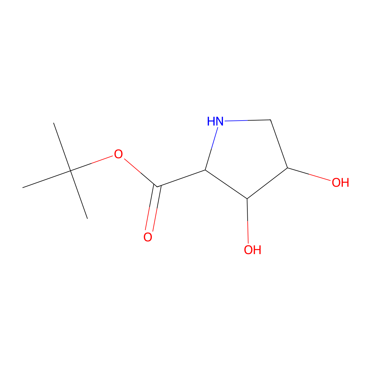 rac-tert-butyl (2R,3S,4R)-3,4-dihydroxypyrrolidine-2-carboxylate molecular structure, CAS 2580091-02-5