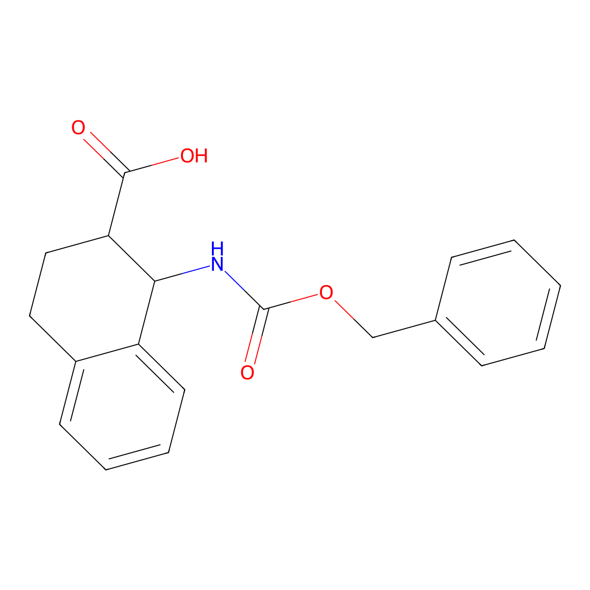 rac-(1R,2R)-1-{[(benzyloxy)carbonyl]amino}-1,2,3,4-tetrahydronaphthalene-2-carboxylic acid molecular structure, CAS 2580091-10-5