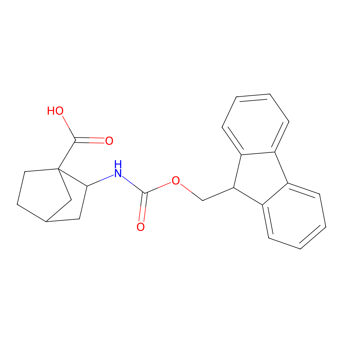 rac-(1R,2R,4R)-2-({[(9H-fluoren-9-yl)methoxy]carbonyl}amino)bicyclo[2.2.1]heptane-1-carboxylic acid molecular structure, CAS 2580091-16-1