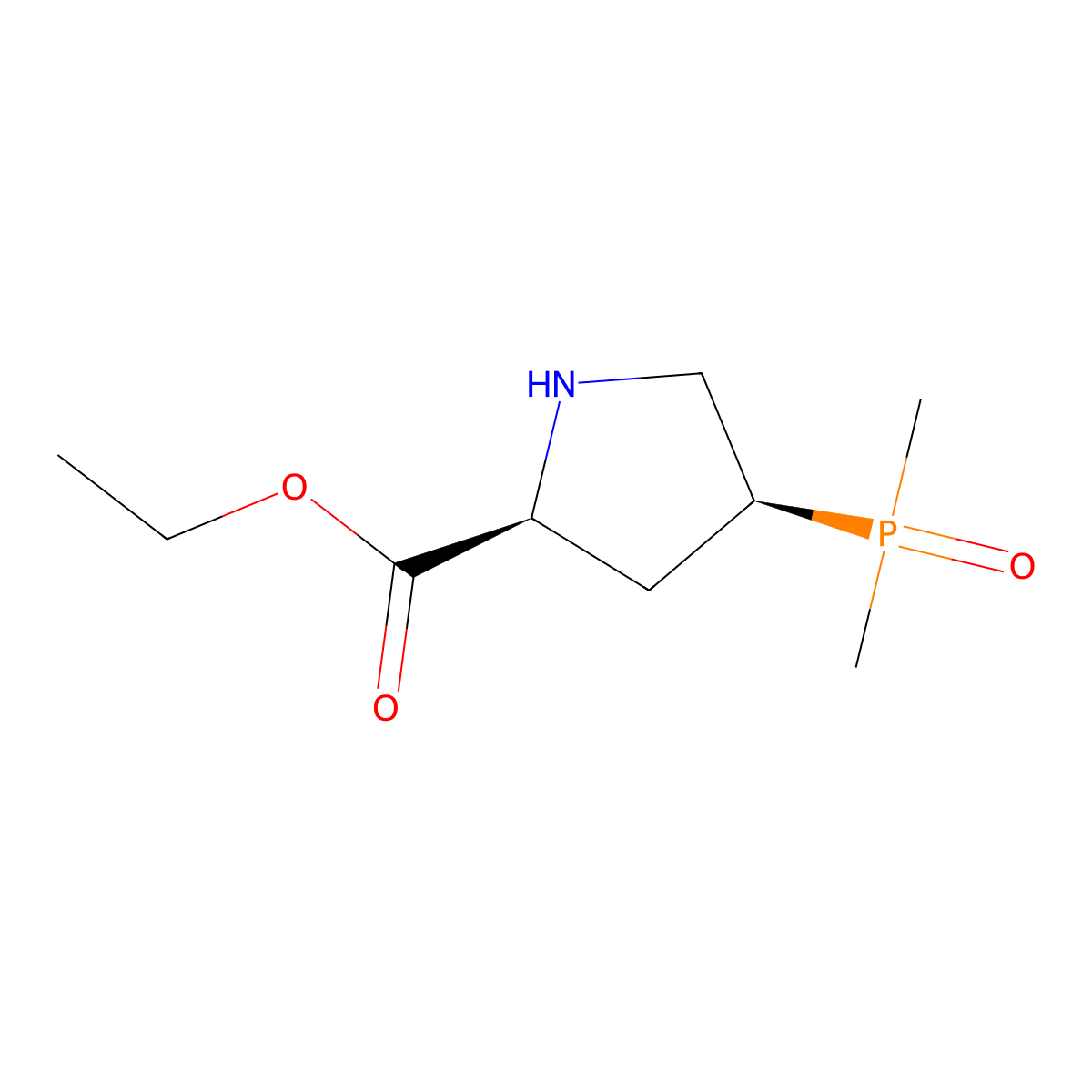 rac-ethyl (2R,4R)-4-(dimethylphosphoryl)pyrrolidine-2-carboxylate molecular structure, CAS 2580091-18-3