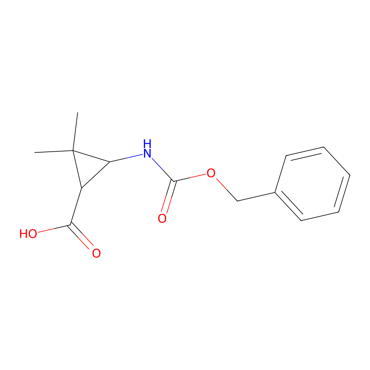rac-(1R,3R)-3-{[(benzyloxy)carbonyl]amino}-2,2-dimethylcyclopropane-1-carboxylic acid molecular structure, CAS 2580091-38-7