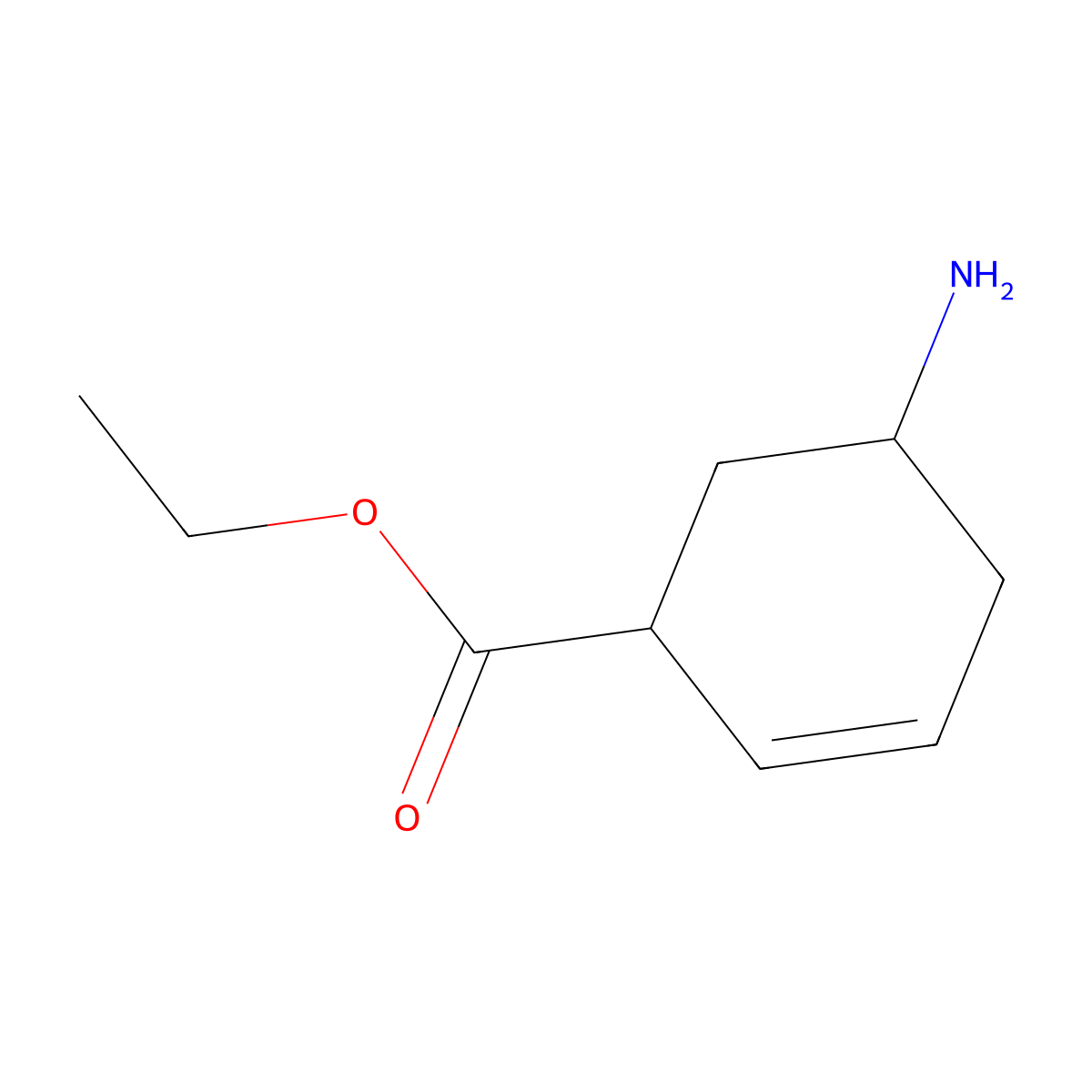 rac-ethyl (1R,5R)-5-aminocyclohex-2-ene-1-carboxylate molecular structure, CAS 2580091-39-8