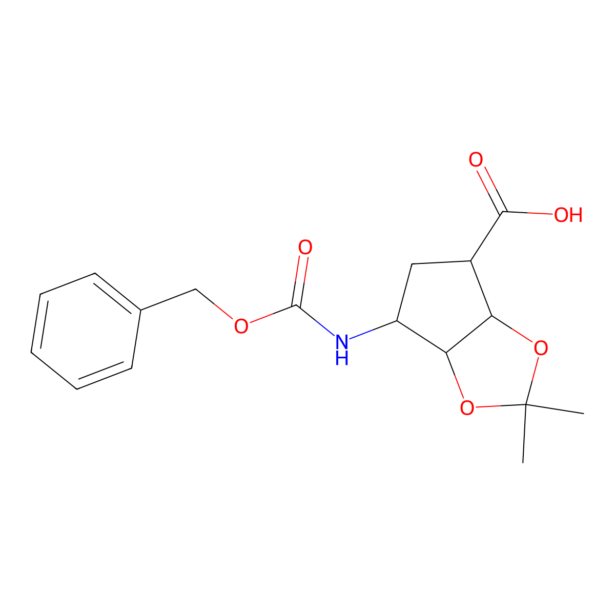 rac-(3aR,4S,6R,6aS)-6-{[(benzyloxy)carbonyl]amino}-2,2-dimethyl-hexahydrocyclopenta[d][1,3]dioxole-4-carboxylic acid molecular structure, CAS 2580091-44-5