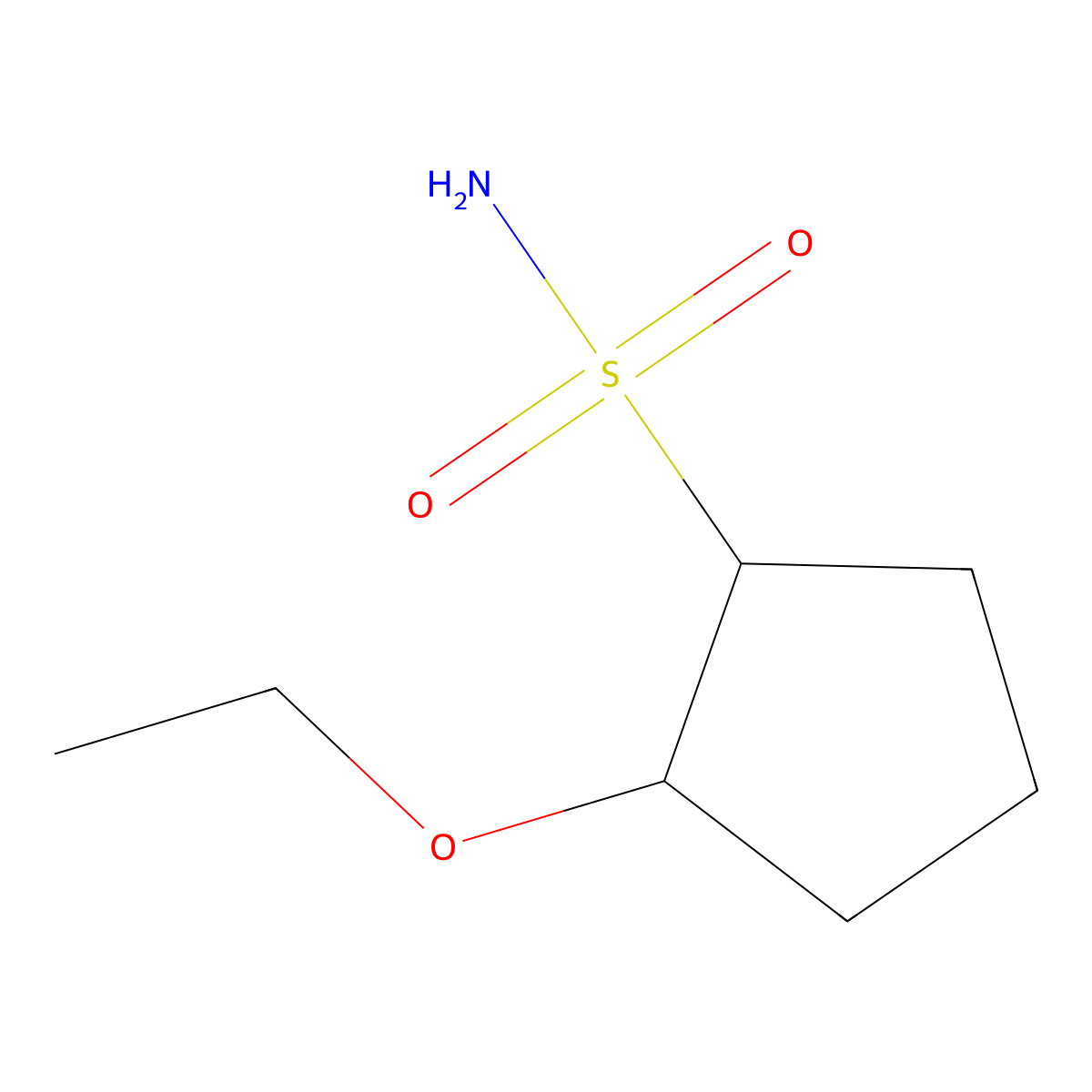 rac-(1R,2S)-2-ethoxycyclopentane-1-sulfonamide molecular structure, CAS 2580091-50-3
