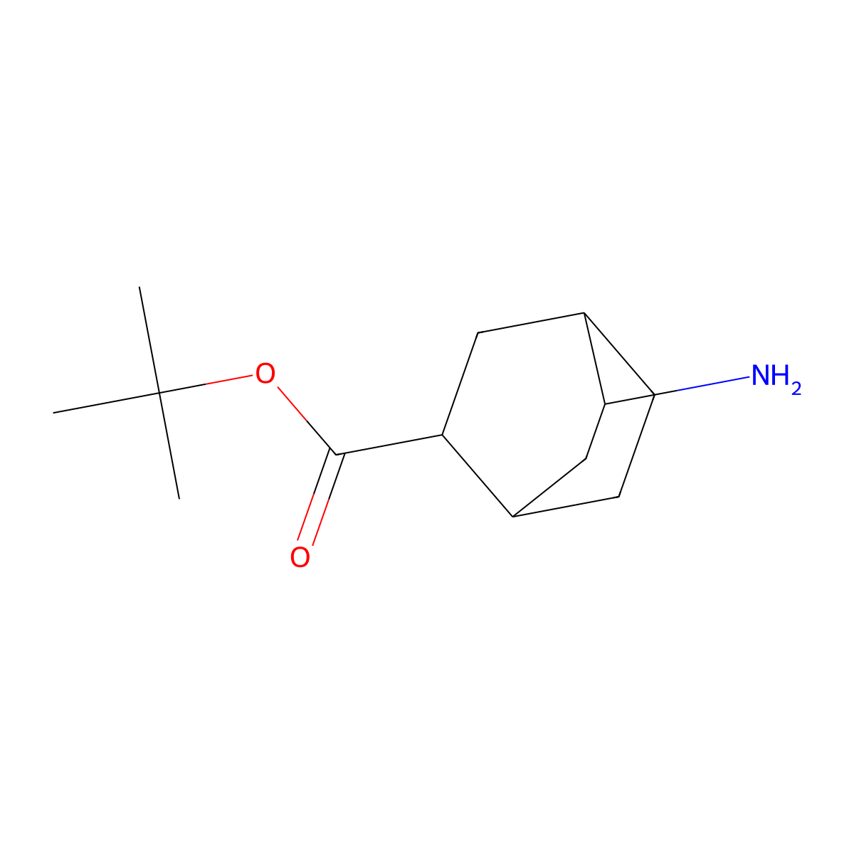rac-tert-butyl (1R,2R,4R,5R)-5-aminobicyclo[2.2.2]octane-2-carboxylate molecular structure, CAS 2580091-54-7