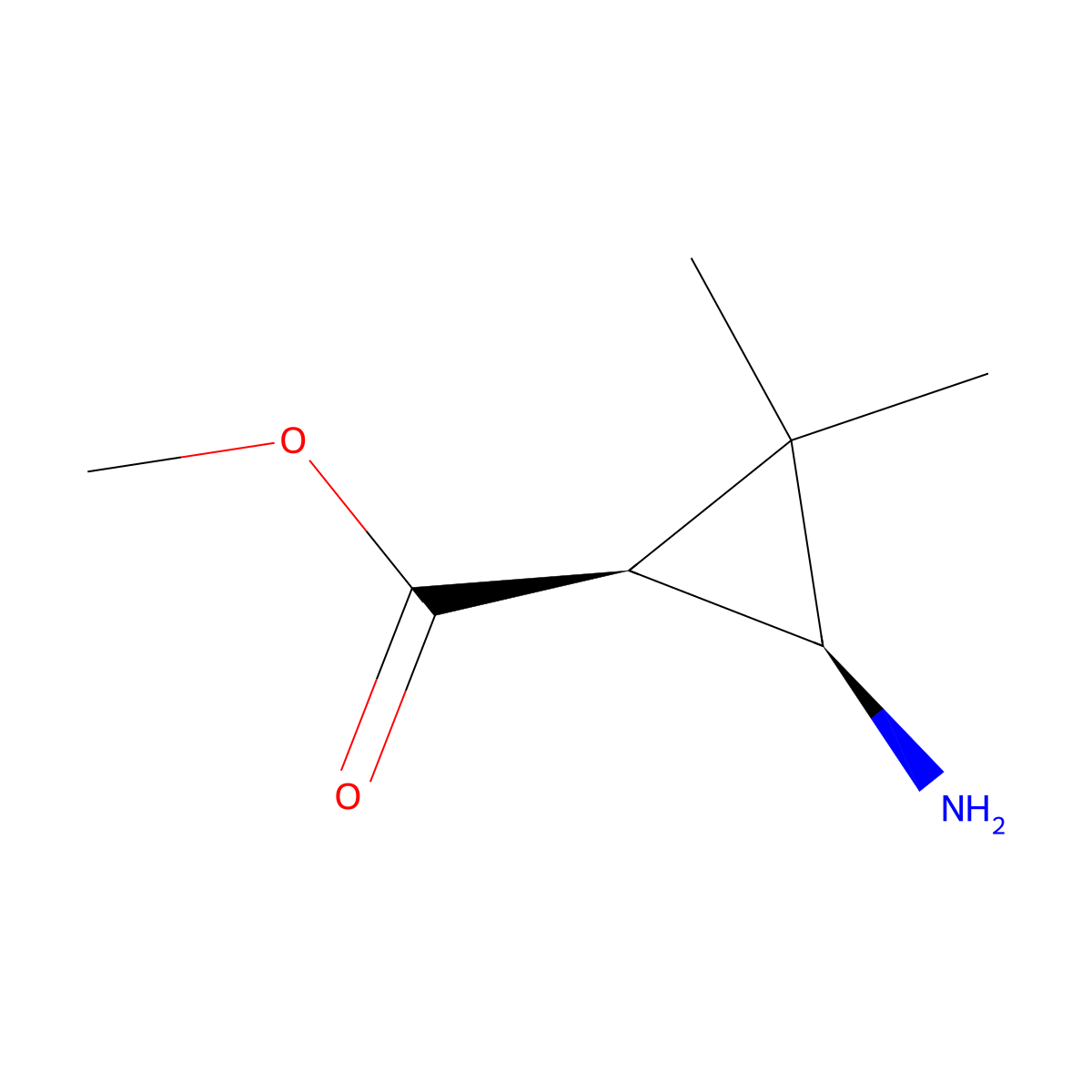 rac-methyl (1R,3R)-3-amino-2,2-dimethylcyclopropane-1-carboxylate molecular structure, CAS 2580091-68-3