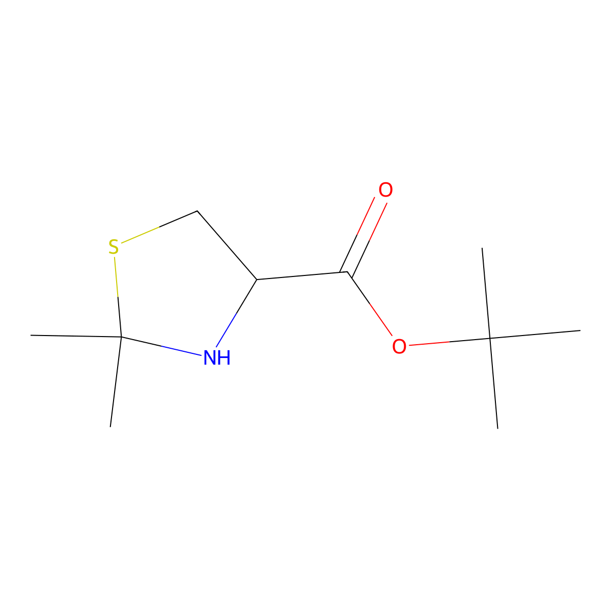 tert-butyl (4S)-2,2-dimethyl-1,3-thiazolidine-4-carboxylate molecular structure, CAS 2580091-69-4