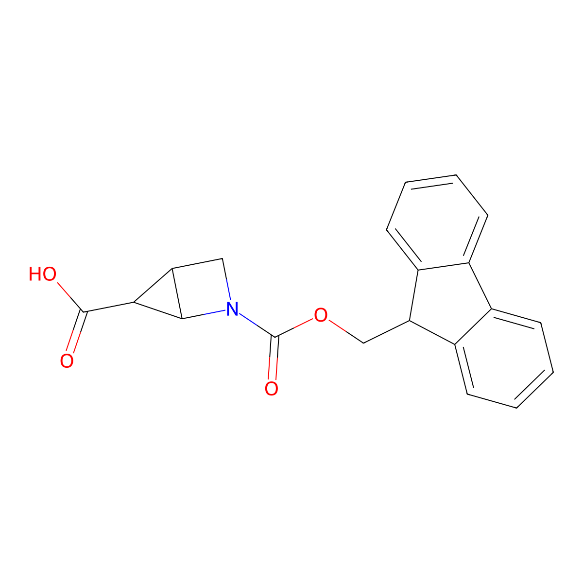rac-(1R,4S,5R)-2-{[(9H-fluoren-9-yl)methoxy]carbonyl}-2-azabicyclo[2.1.0]pentane-5-carboxylic acid molecular structure, CAS 2580091-97-8