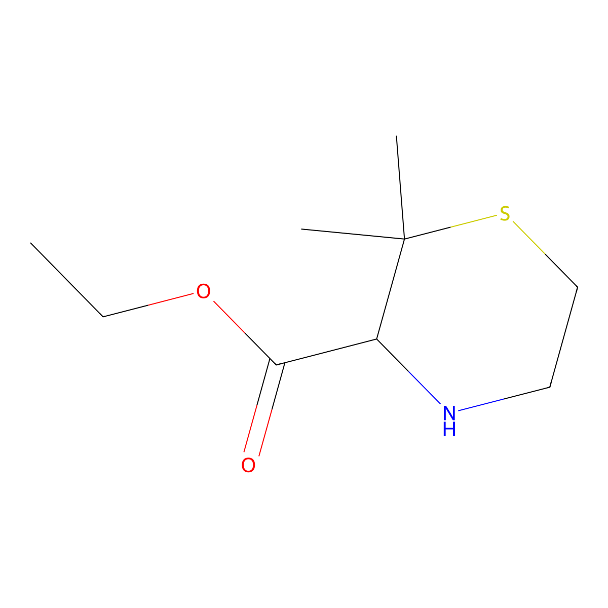 ethyl (3S)-2,2-dimethylthiomorpholine-3-carboxylate molecular structure, CAS 2580092-10-8