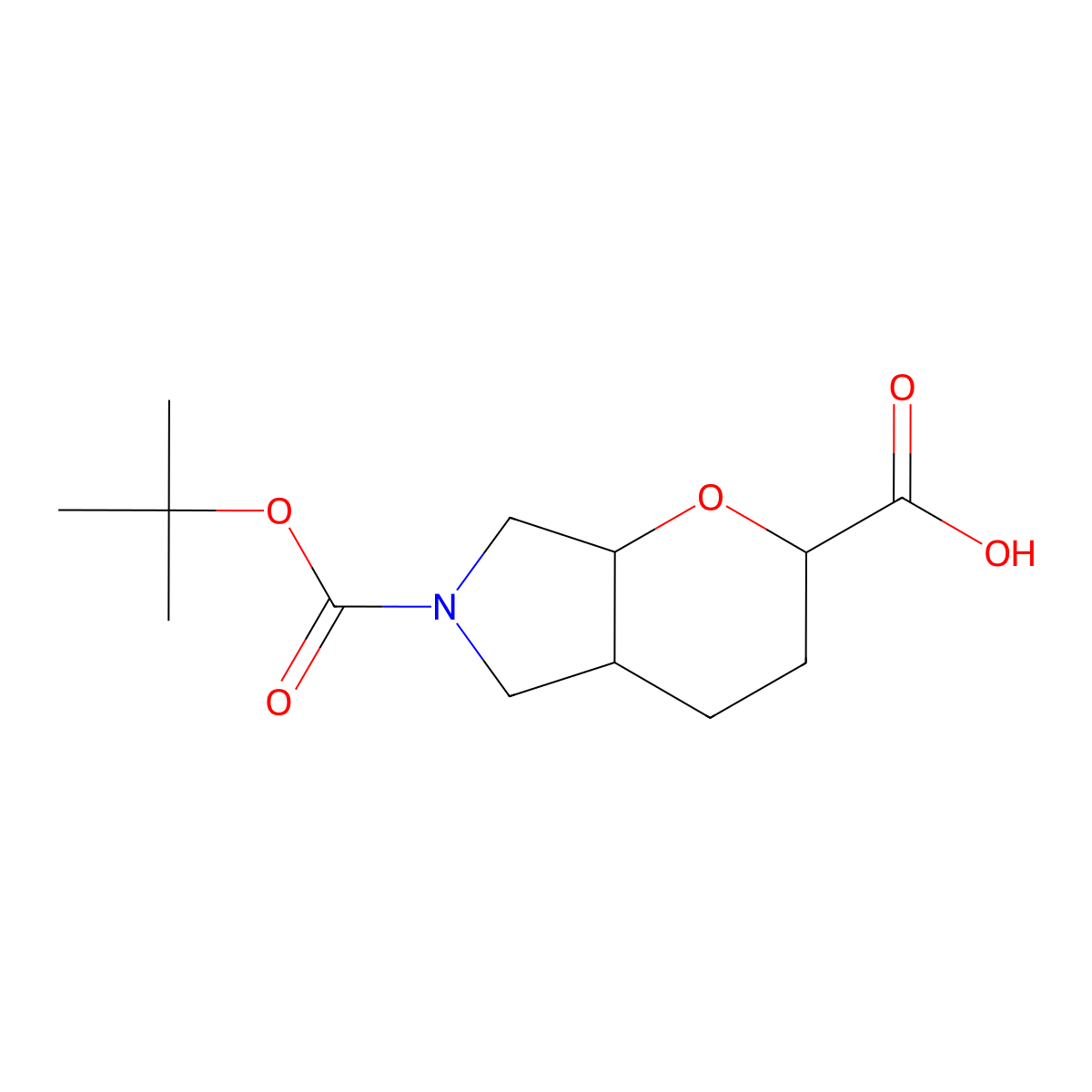 rac-(2R,4aR,7aS)-6-[(tert-butoxy)carbonyl]-octahydropyrano[2,3-c]pyrrole-2-carboxylicacid molecular structure, CAS 2580092-13-1