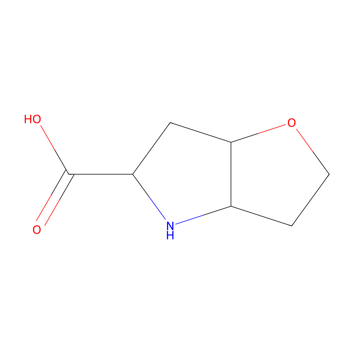 rac-(3aR,5R,6aR)-hexahydro-2H-furo[3,2-b]pyrrole-5-carboxylic acid molecular structure, CAS 2580092-19-7