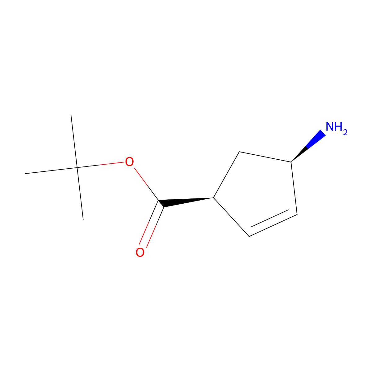 tert-butyl (1S,4R)-4-aminocyclopent-2-ene-1-carboxylate molecular structure, CAS 2580092-22-2