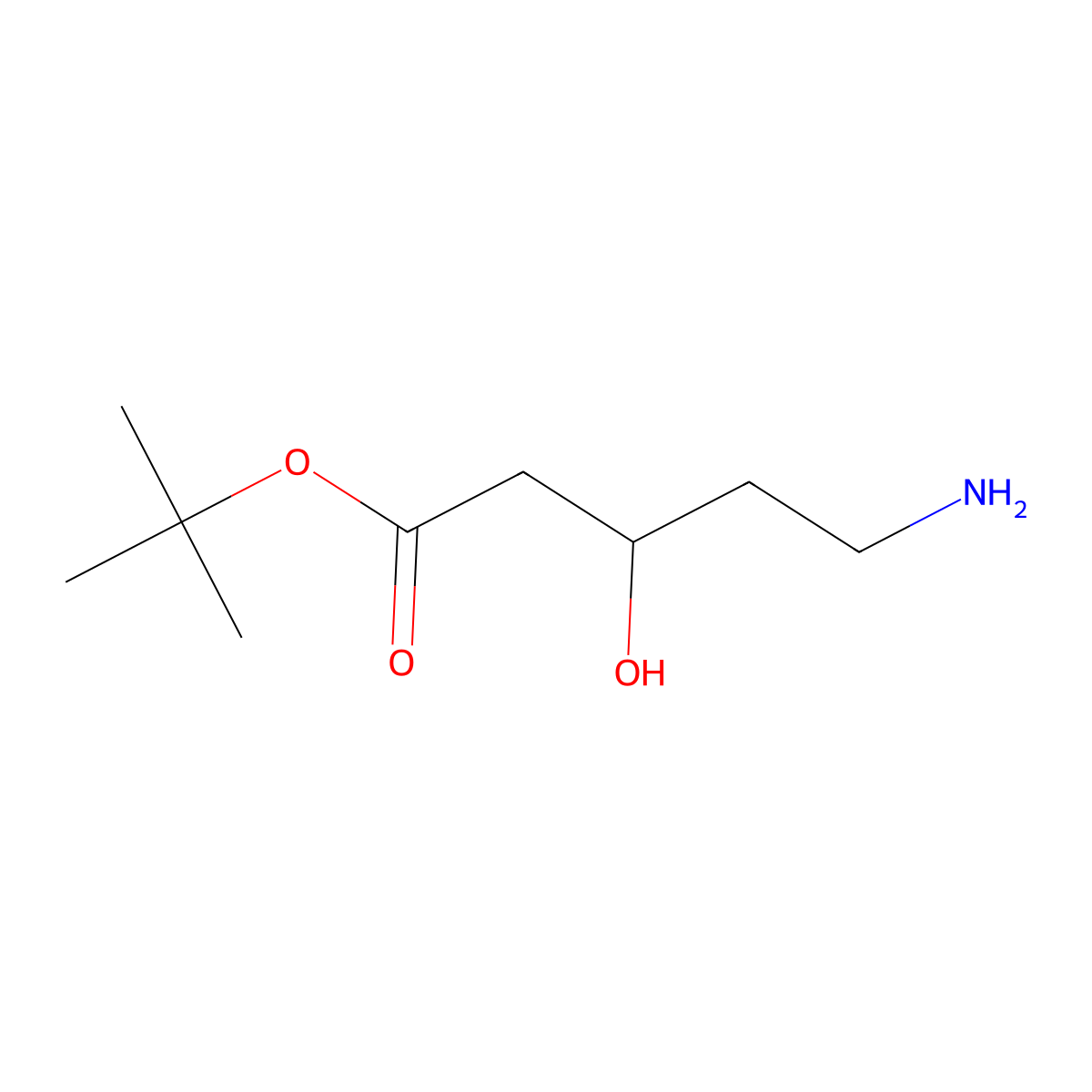 tert-butyl (3S)-5-amino-3-hydroxypentanoate molecular structure, CAS 2580092-30-2