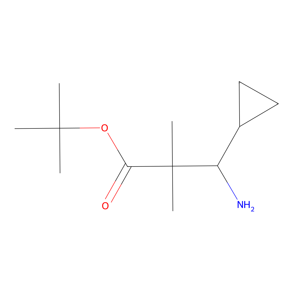 tert-butyl (3R)-3-amino-3-cyclopropyl-2,2-dimethylpropanoate molecular structure, CAS 2580092-33-5