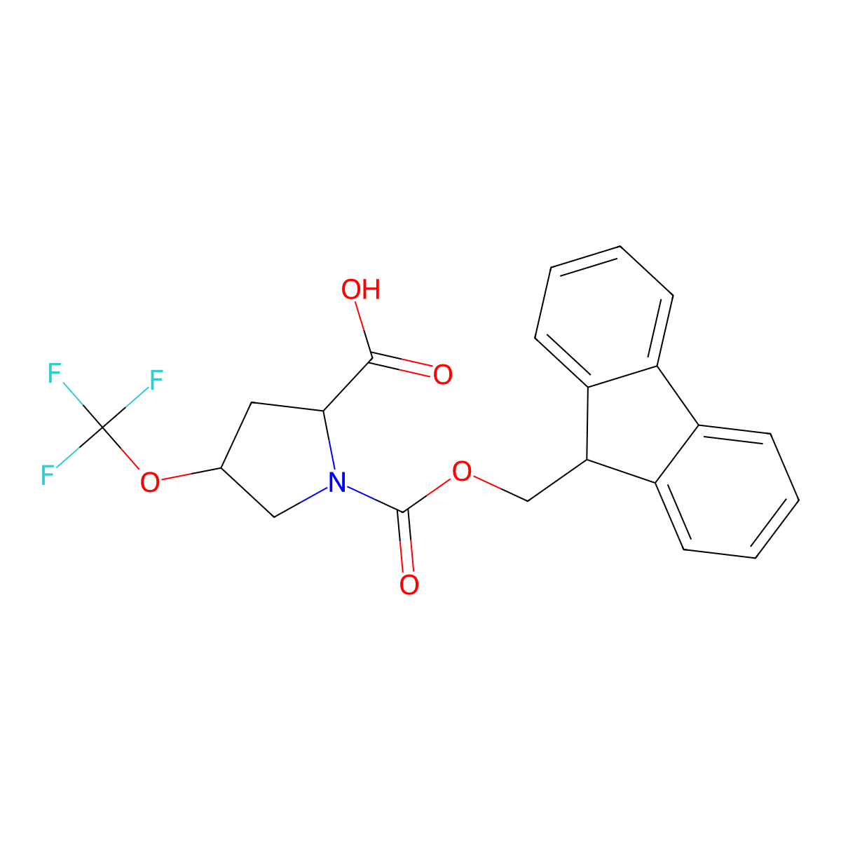 (2S,4S)-1-{[(9H-fluoren-9-yl)methoxy]carbonyl}-4-(trifluoromethoxy)pyrrolidine-2-carboxylic acid molecular structure, CAS 2580092-50-6