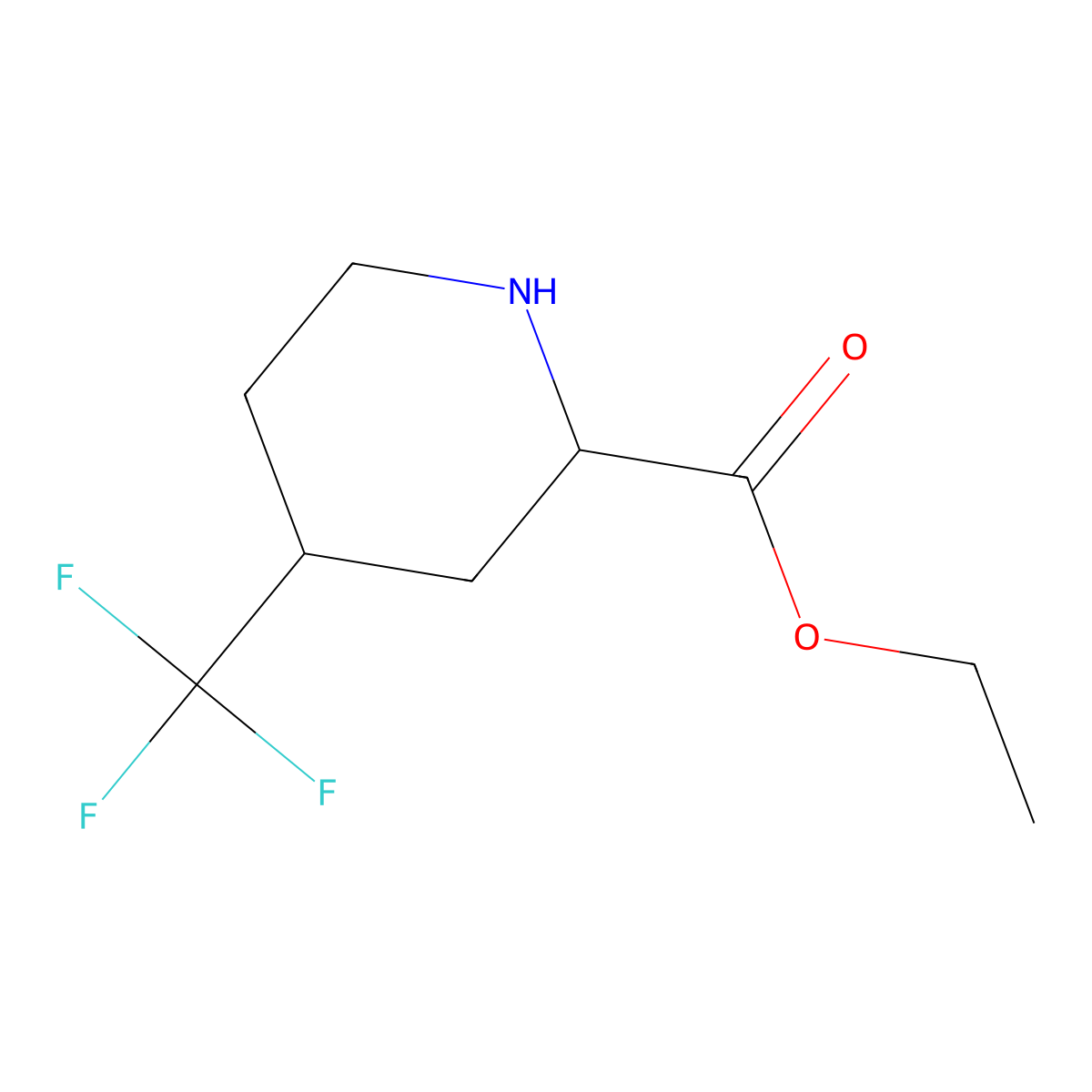 cis-4-Trifluoromethyl-piperidine-2-carboxylic acid ethyl ester molecular structure, CAS 2580092-58-4