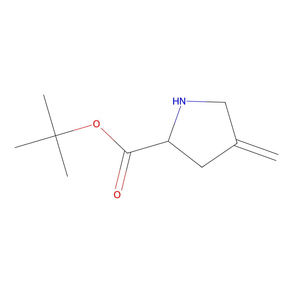 tert-butyl (2S)-4-methylidenepyrrolidine-2-carboxylate molecular structure, CAS 2580092-66-4