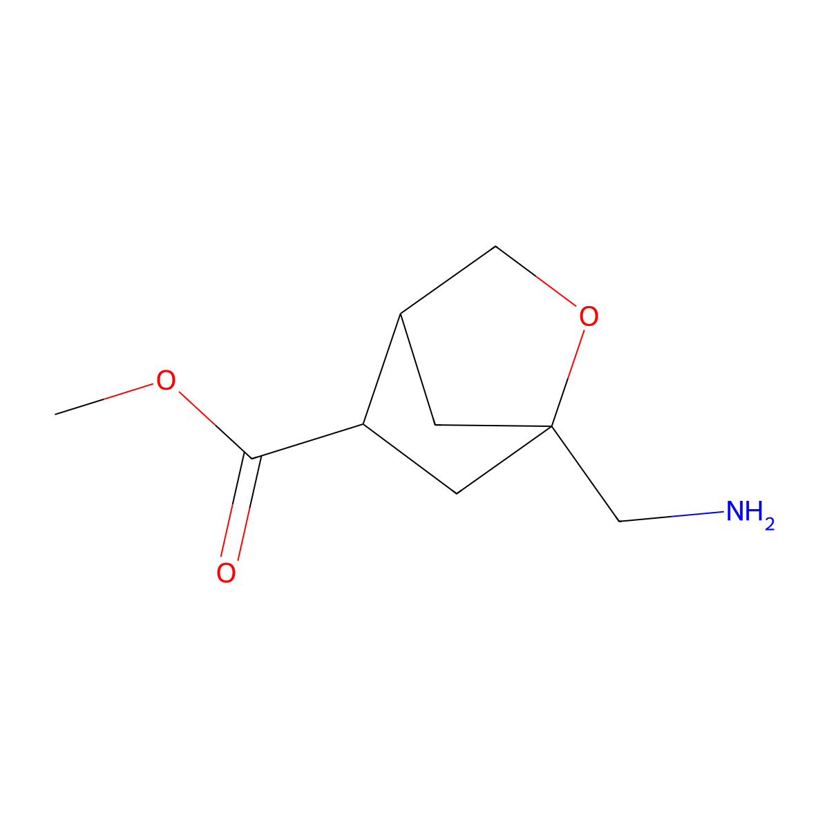 rac-methyl (1R,4R,5R)-1-(aminomethyl)-2-oxabicyclo[2.2.1]heptane-5-carboxylate molecular structure, CAS 2580092-76-6