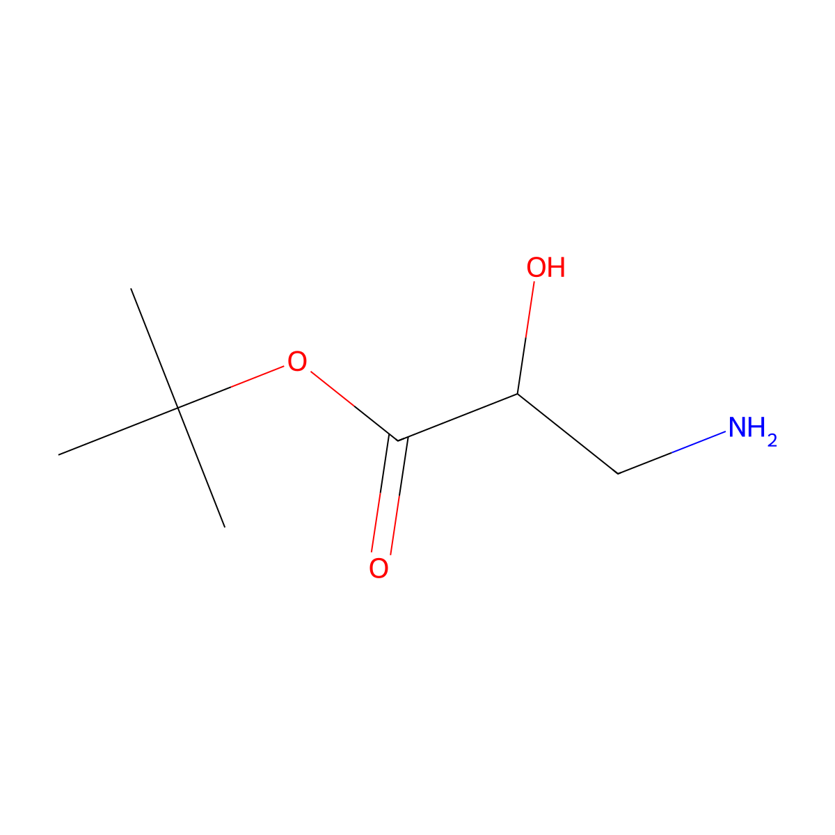 tert-butyl (2R)-3-amino-2-hydroxypropanoate molecular structure, CAS 2580092-78-8