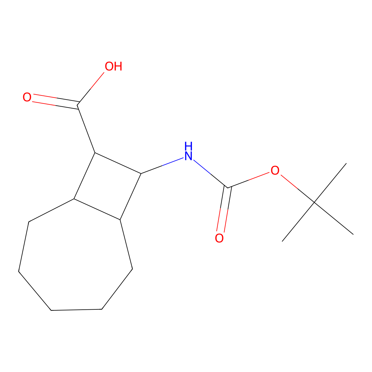 rac-(1R,7S,8S,9R)-9-{[(tert-butoxy)carbonyl]amino}bicyclo[5.2.0]nonane-8-carboxylic acid molecular structure, CAS 2580092-93-7