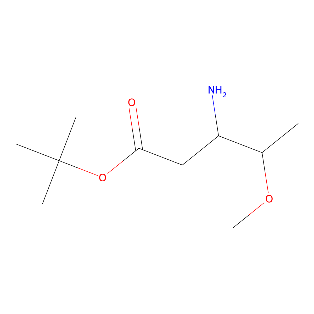 tert-butyl (3R,4R)-3-amino-4-methoxypentanoate molecular structure, CAS 2580092-96-0