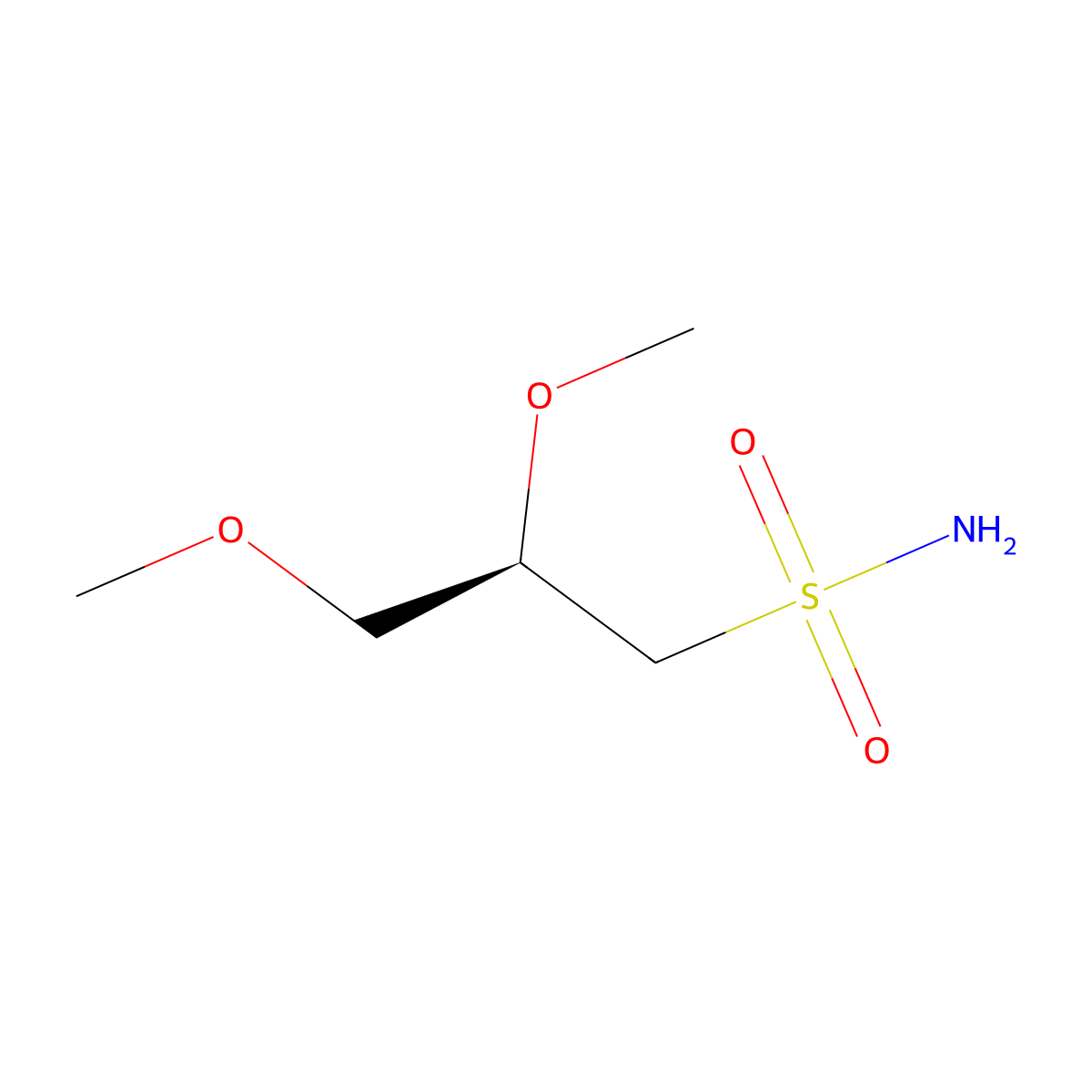 (2R)-2,3-dimethoxypropane-1-sulfonamide molecular structure, CAS 2580092-99-3