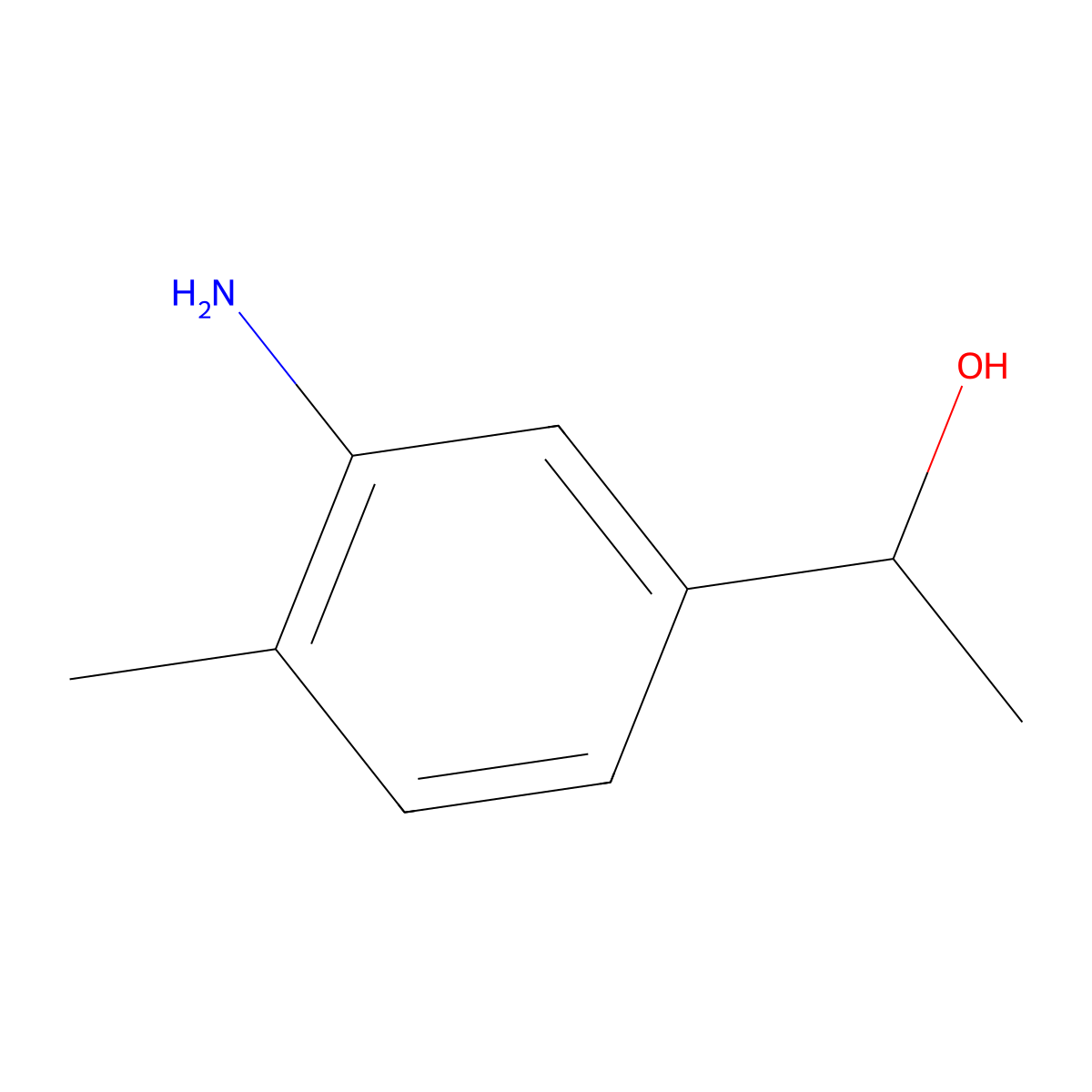 (1S)-1-(3-amino-4-methylphenyl)ethan-1-ol molecular structure, CAS 2580093-07-6