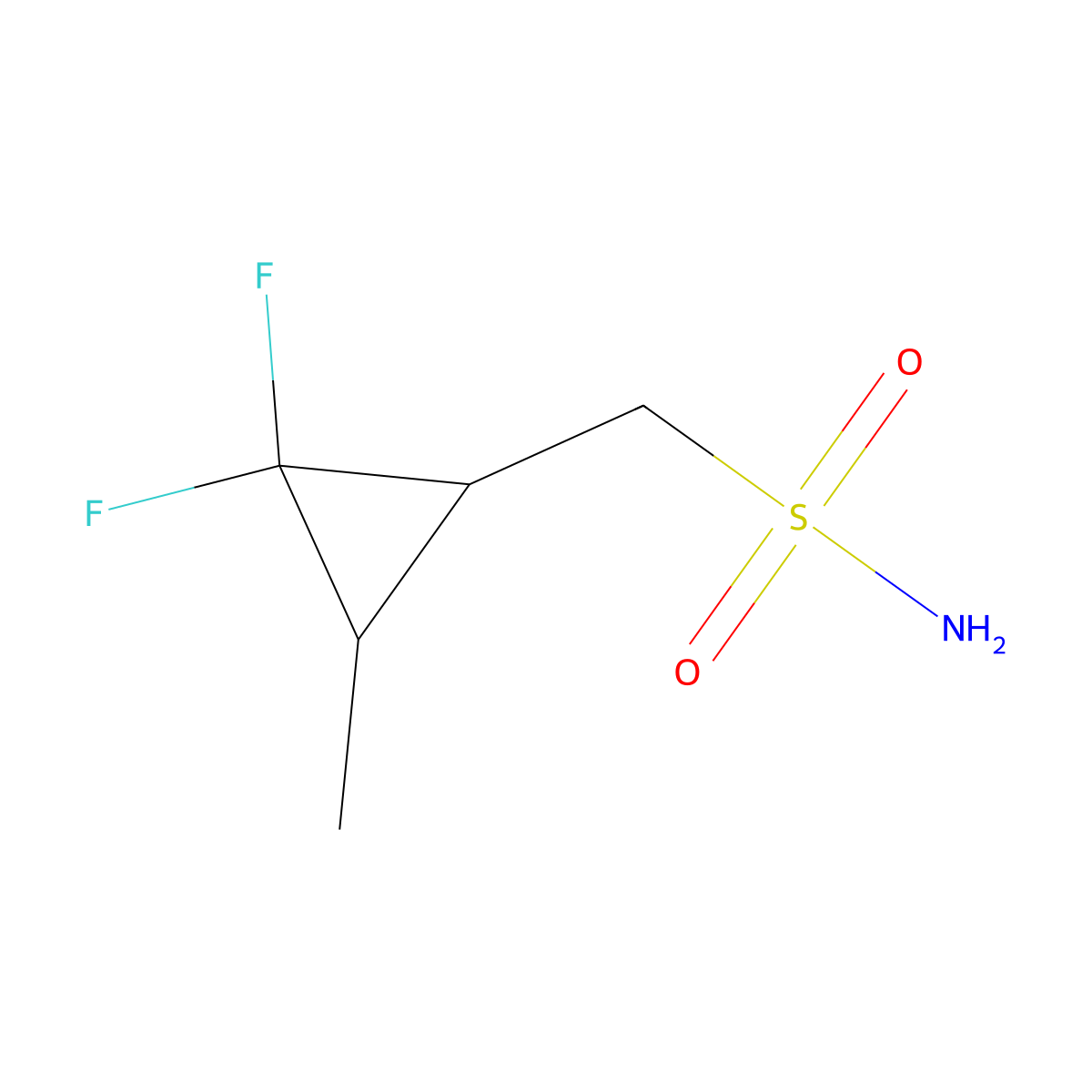 rac-[(1R,3R)-2,2-difluoro-3-methylcyclopropyl]methanesulfonamide molecular structure, CAS 2580093-48-5