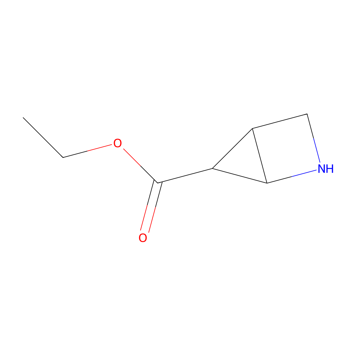rac-ethyl (1R,4S,5R)-2-azabicyclo[2.1.0]pentane-5-carboxylate molecular structure, CAS 2580093-51-0