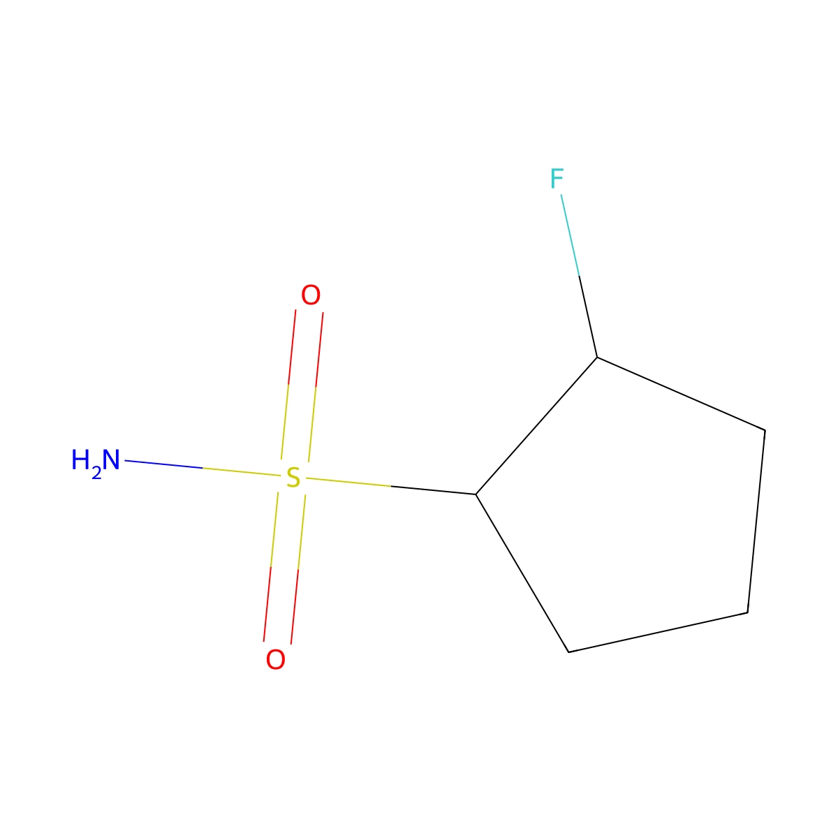 rac-(1R,2S)-2-fluorocyclopentane-1-sulfonamide molecular structure, CAS 2580093-58-7