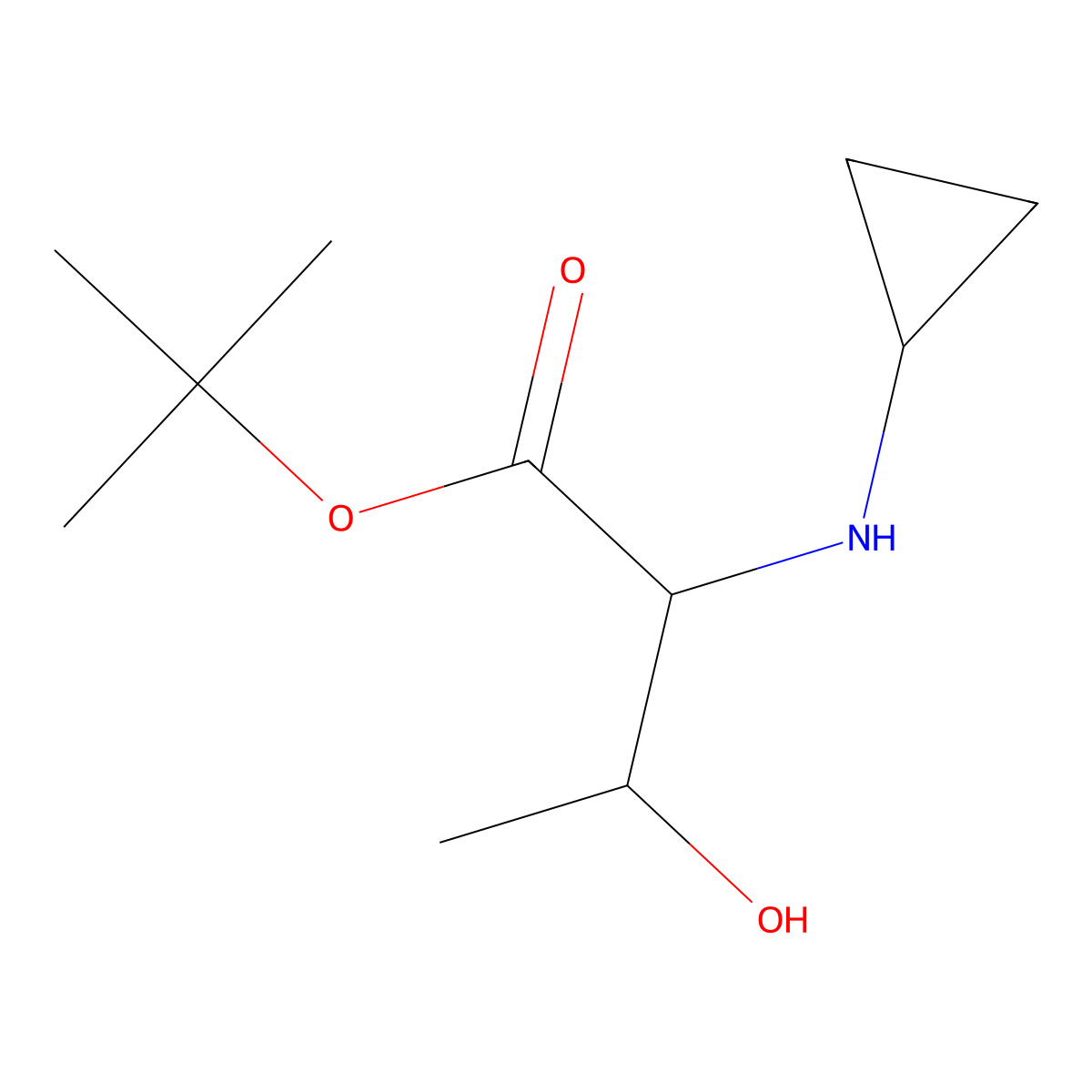 tert-butyl (2S,3R)-2-(cyclopropylamino)-3-hydroxybutanoate molecular structure, CAS 2580093-70-3