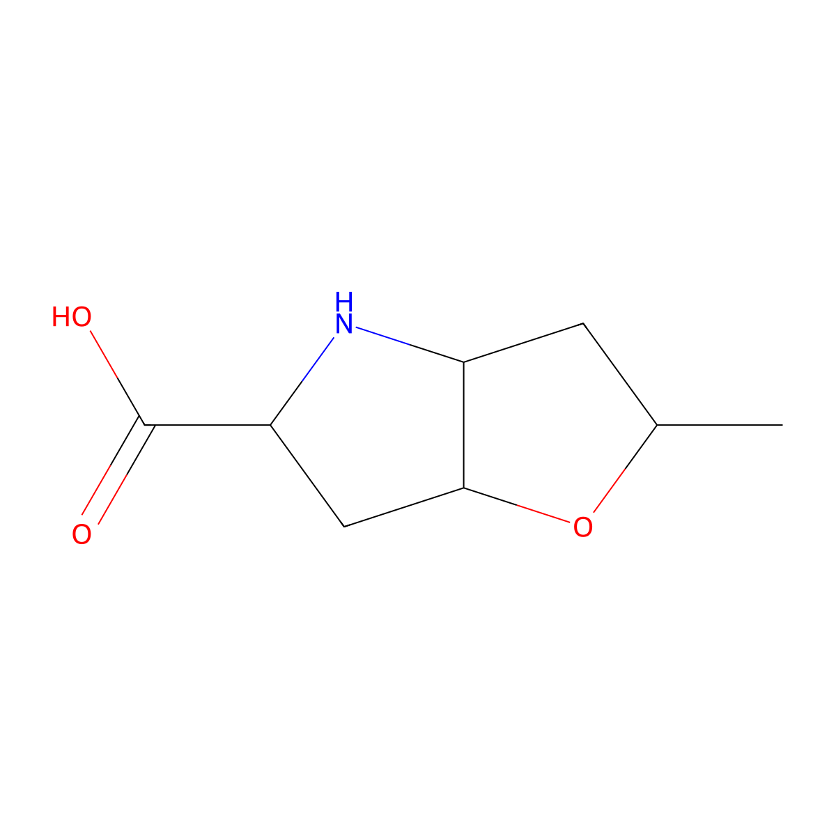 rac-(2R,3aS,5R,6aS)-2-methyl-hexahydro-2H-furo[3,2-b]pyrrole-5-carboxylic acid molecular structure, CAS 2580094-26-2